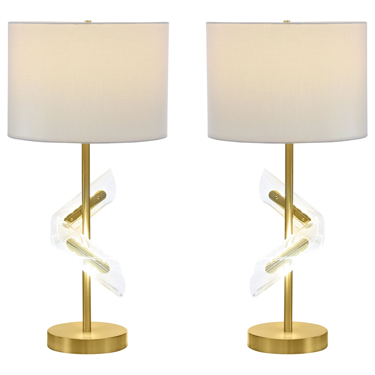 Kingsley 30-inch Drum Shade Table Lamp Gold (Set of 2)