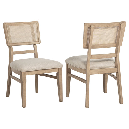 Kailani Rattan Cane Dining Side Chair Beige Oak (Set of 2)