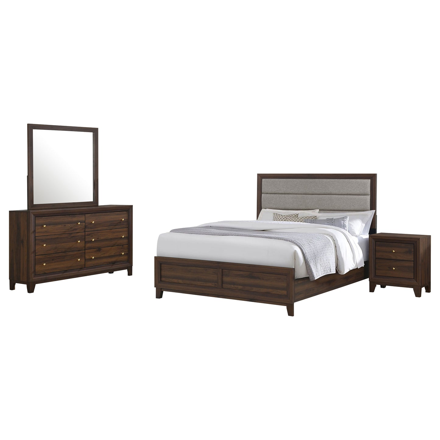 Welsley 4-piece Queen Bedroom Set Walnut