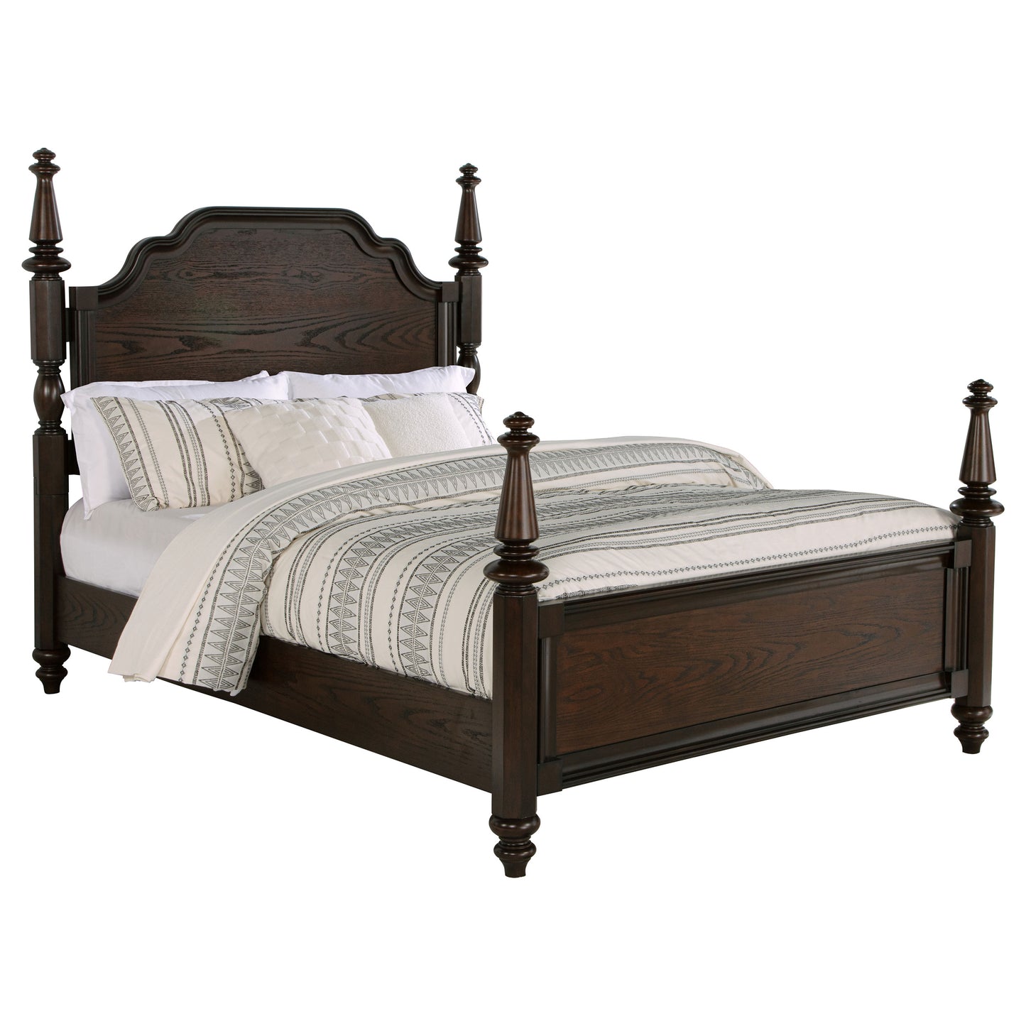 Andover 63-inch Four Poster Queen Bed Dark Oak