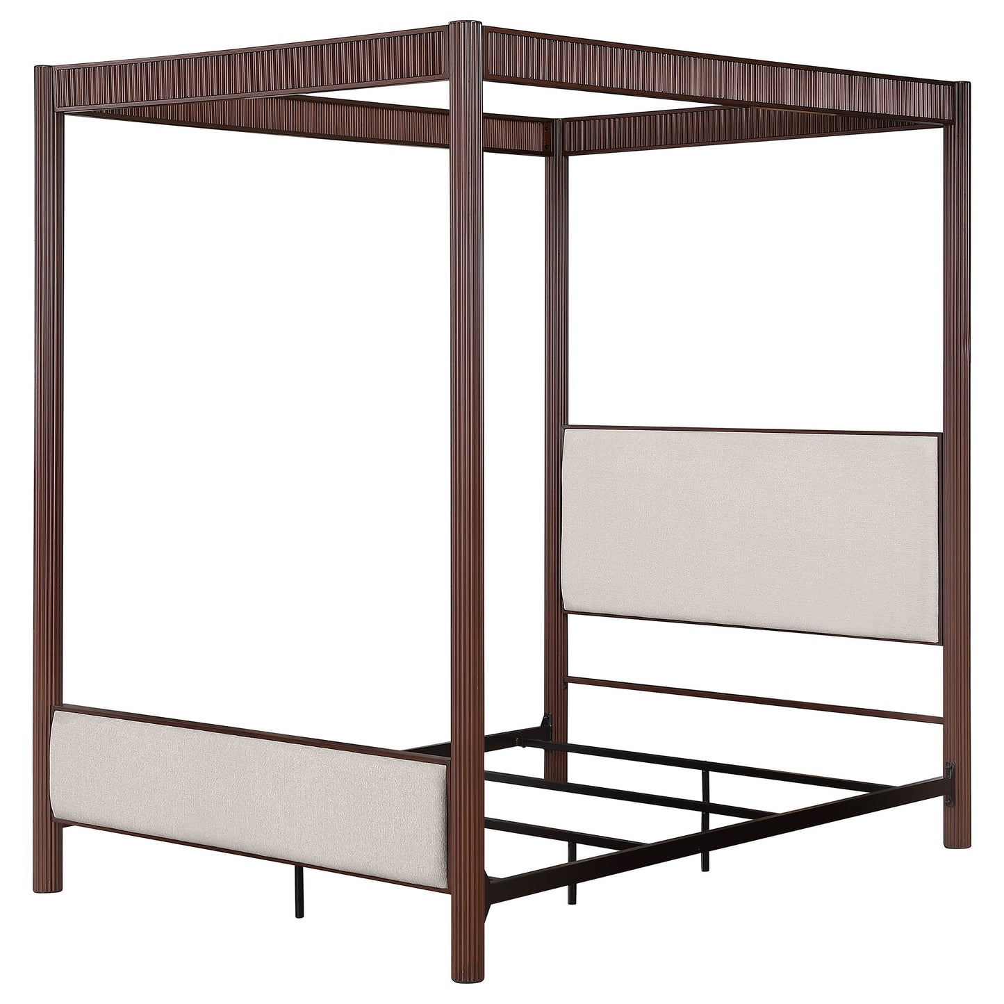 Zimmerlee 89-inch Metal Queen Canopy Bed Rust Brown