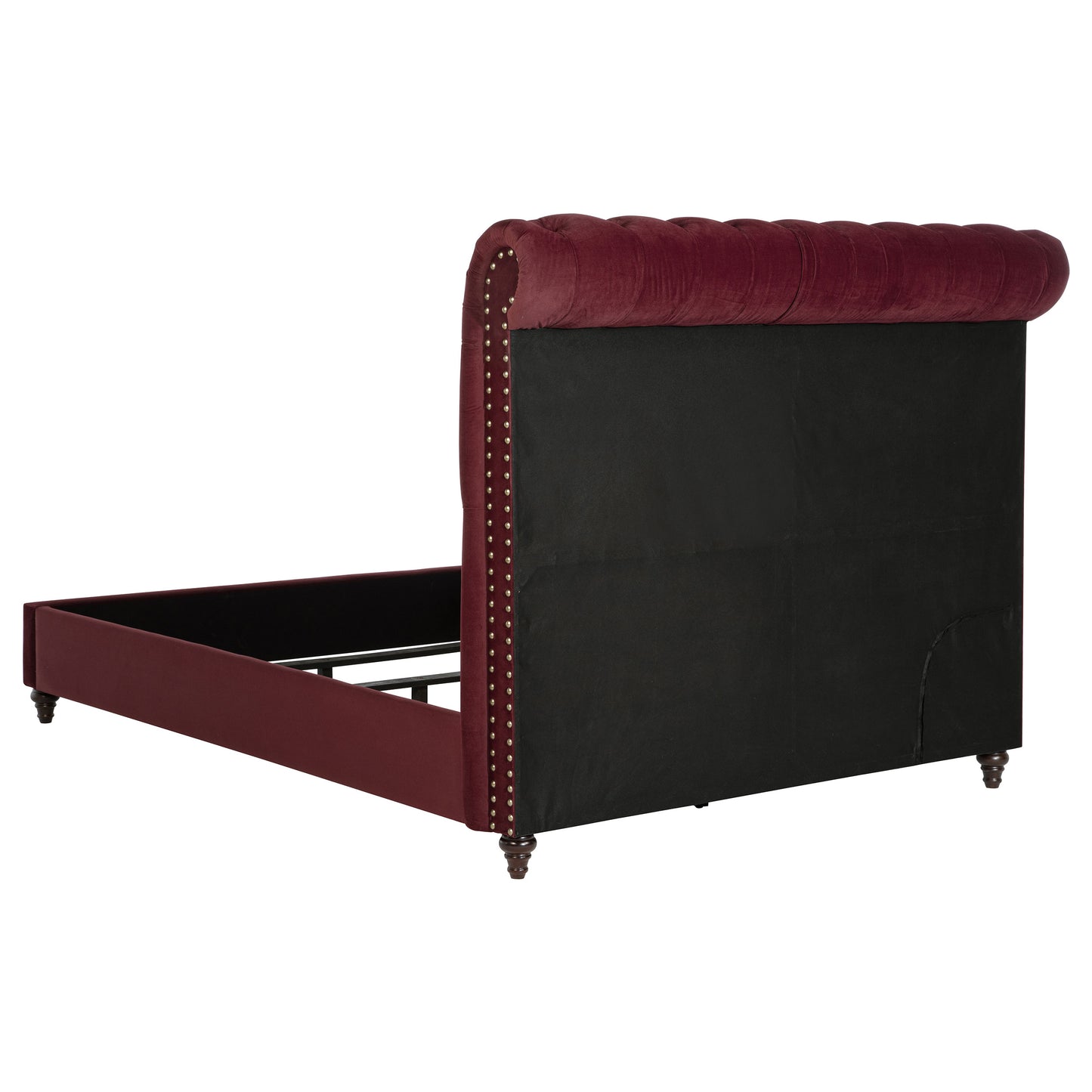 Devon 57-inch Upholstered Eastern King Panel Bed Wine Red