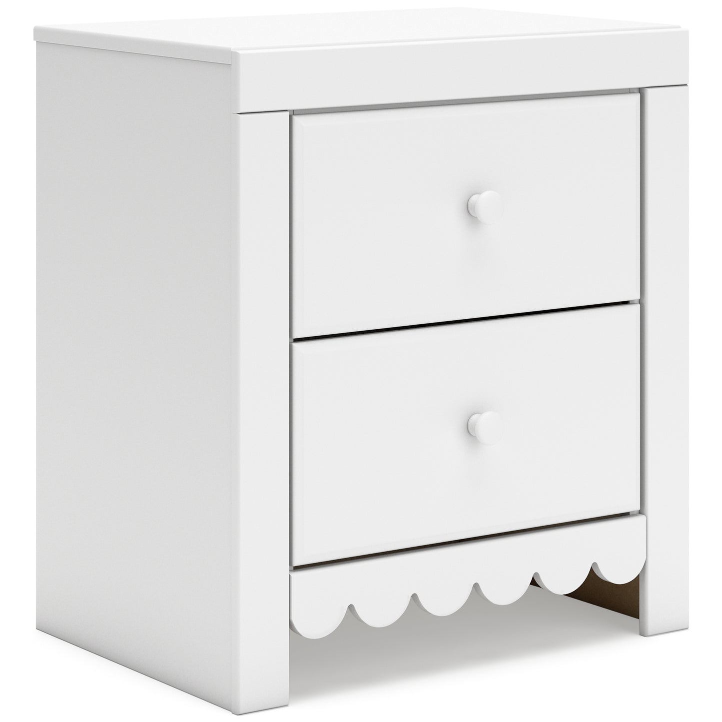 Mollviney Twin Panel Headboard with Mirrored Dresser and Nightstand