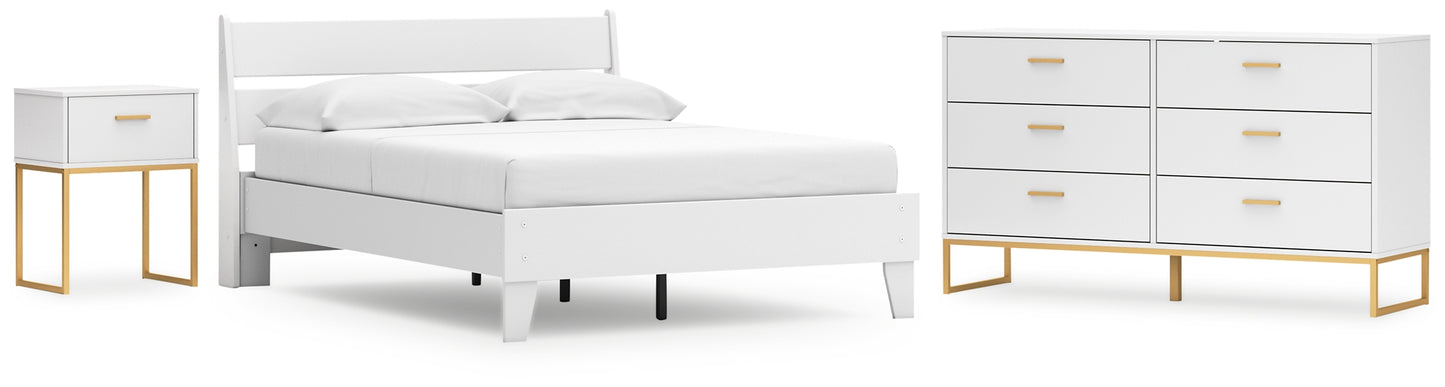 Socalle Full Panel Platform Bed with Dresser and Nightstand