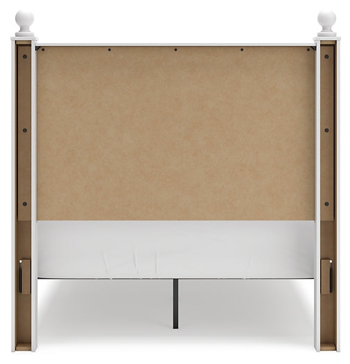 Mollviney Full Panel Bed with Mirrored Dresser and Chest