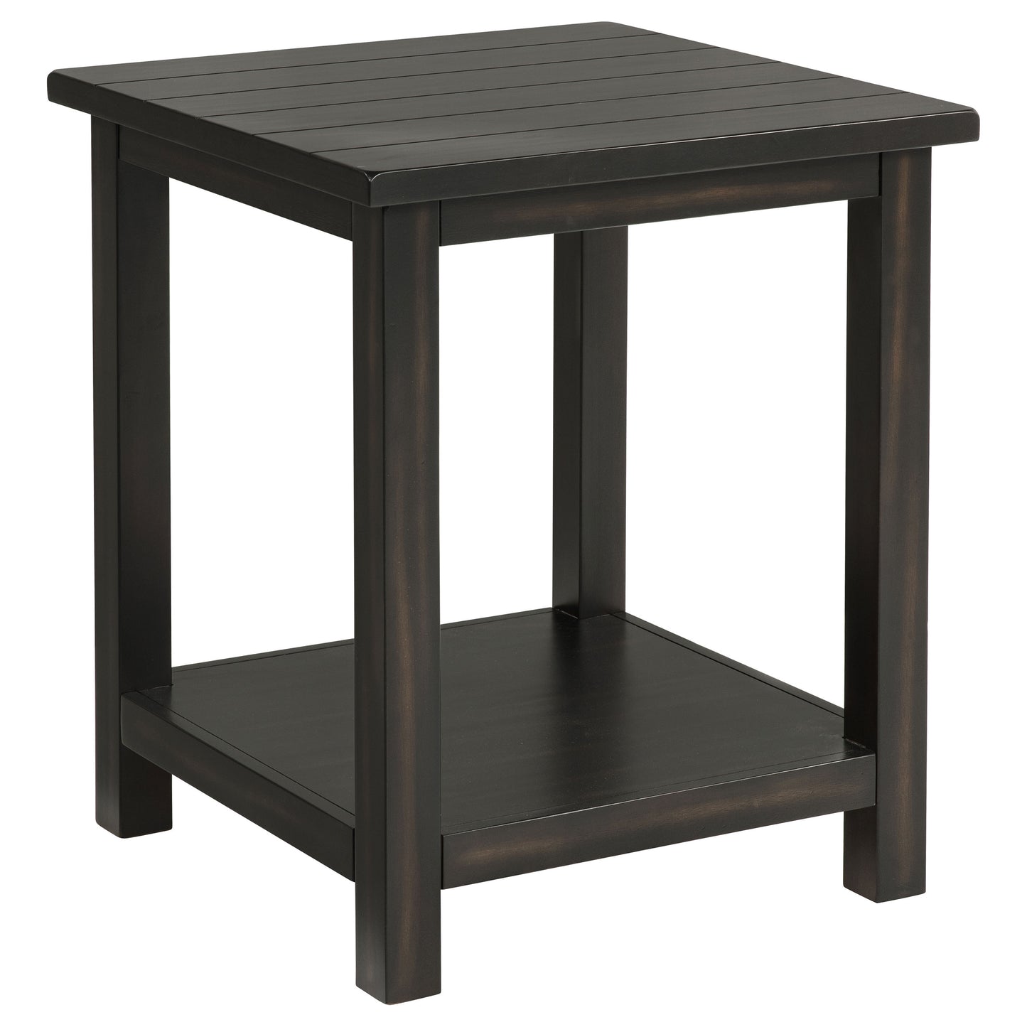 Payne Wood End Table with Shelf Java