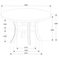 Judd 54-inch Round Dining Wood Table with Shelf Pearl White