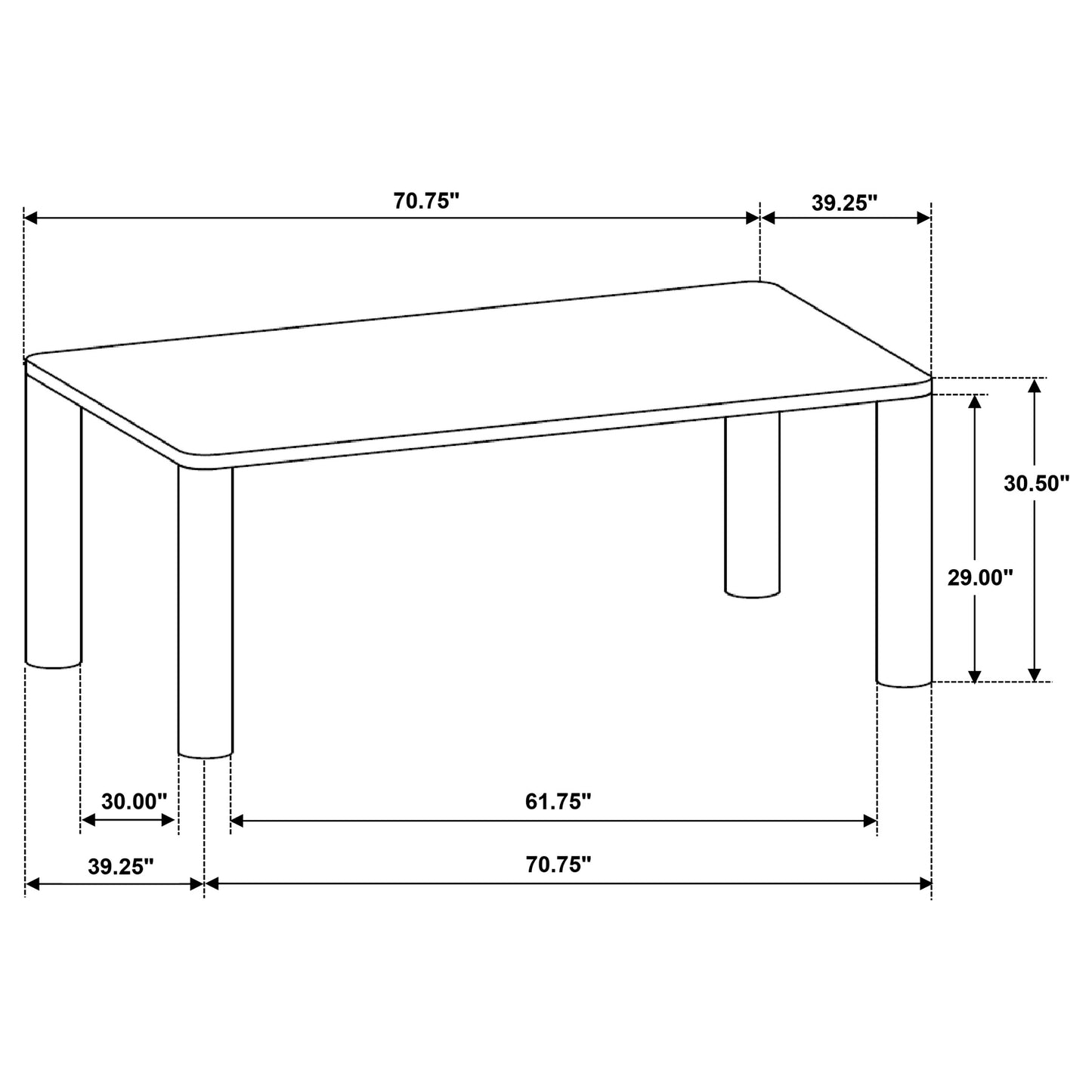 Castlewood 71-inch Rectangular Wood Dining Table Brown Oak