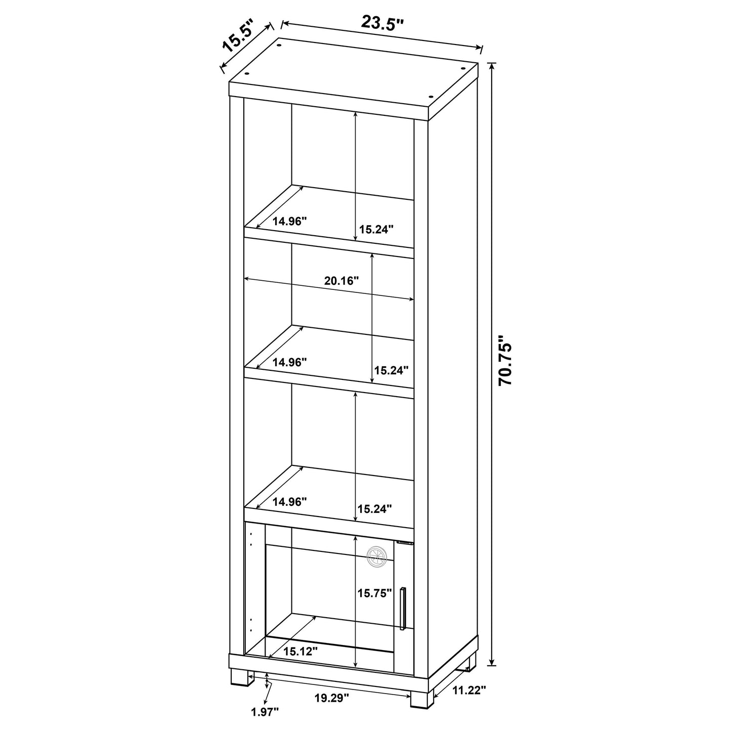 Sachin 3-piece 79" TV Entertainment Center Dark Pine