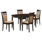 Gabriel 5-piece Extension Leaf Dining Table Set Cappuccino