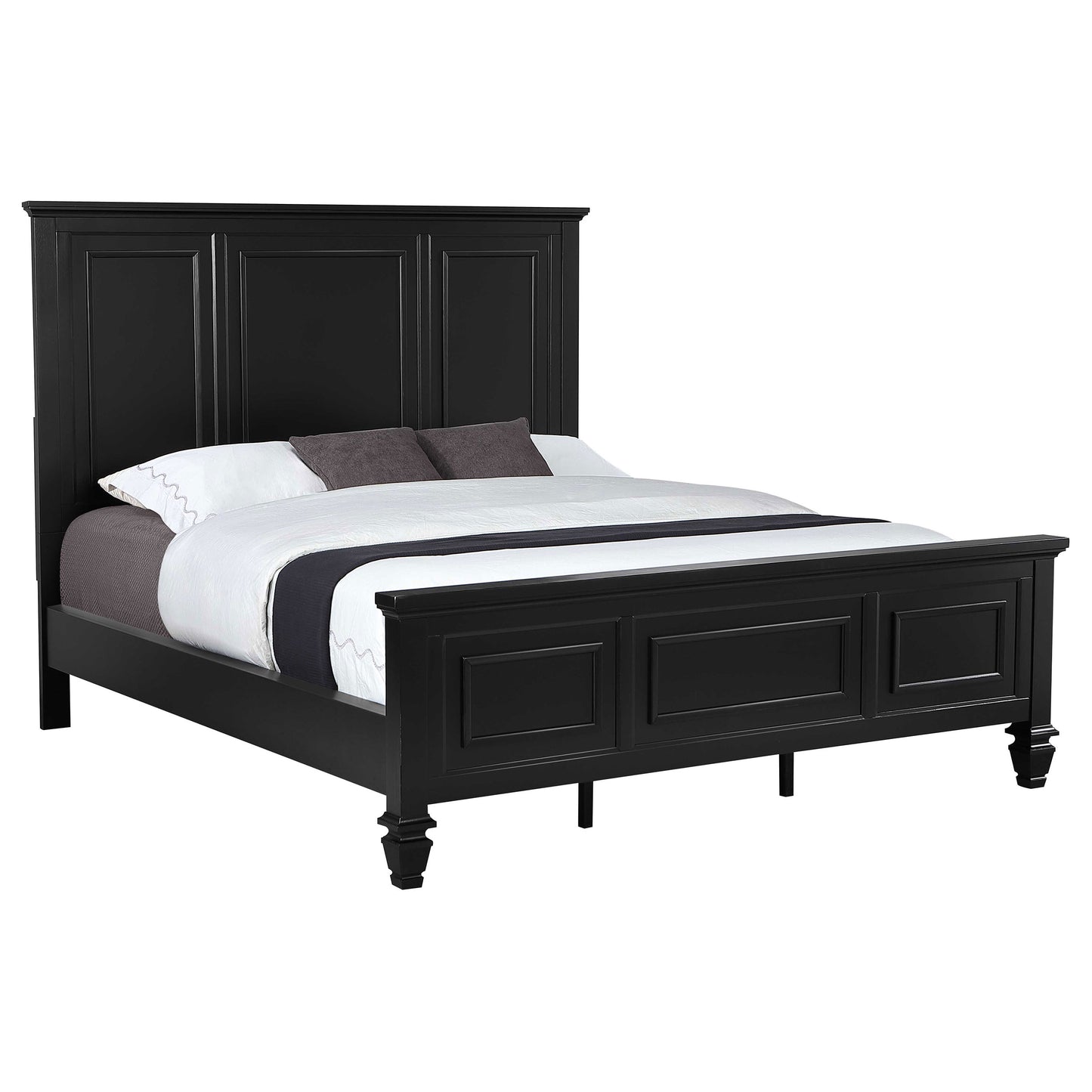 Sandy Beach 63-inch California King Wood Panel Bed Black