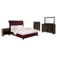 Devon 5-piece Queen Bedroom Set Wine Red and Dark Oak