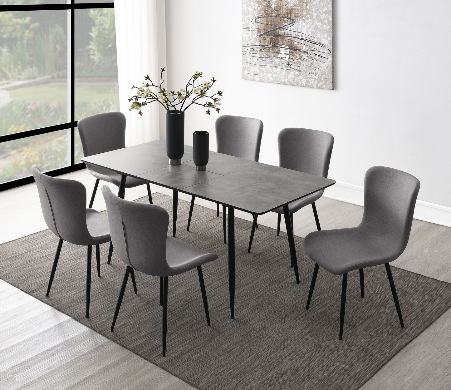 Horizon 7-piece Dining Set with Extension Table Grey