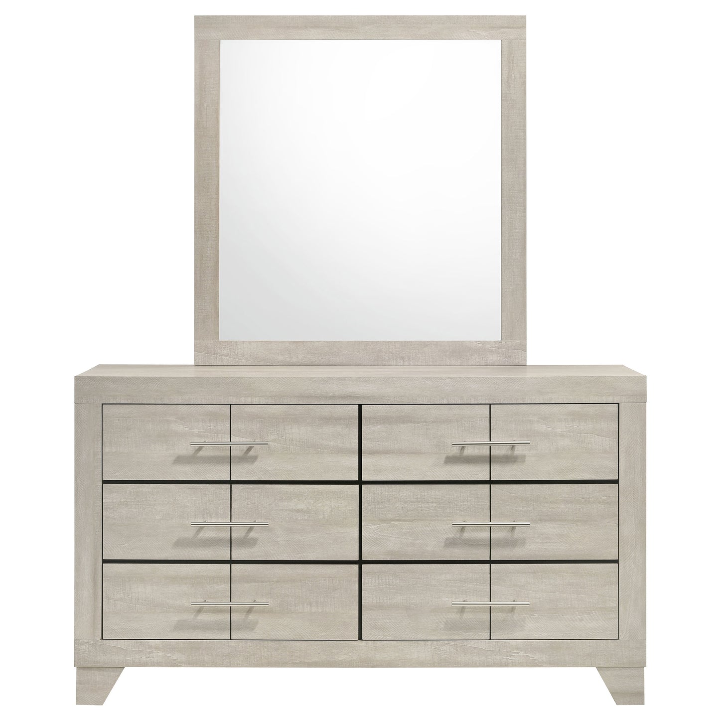 Trenton 6-drawer Bedroom Dresser With Mirror Rustic Cream