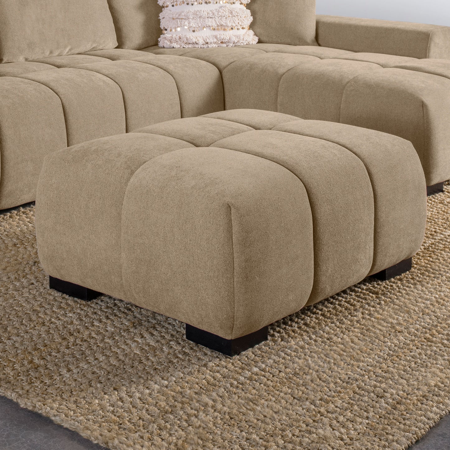 Octavia Upholstered Rectangular Ottoman Camel