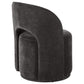 Harjo Velvet Upholstered Swivel Accent Chair Charcoal Grey