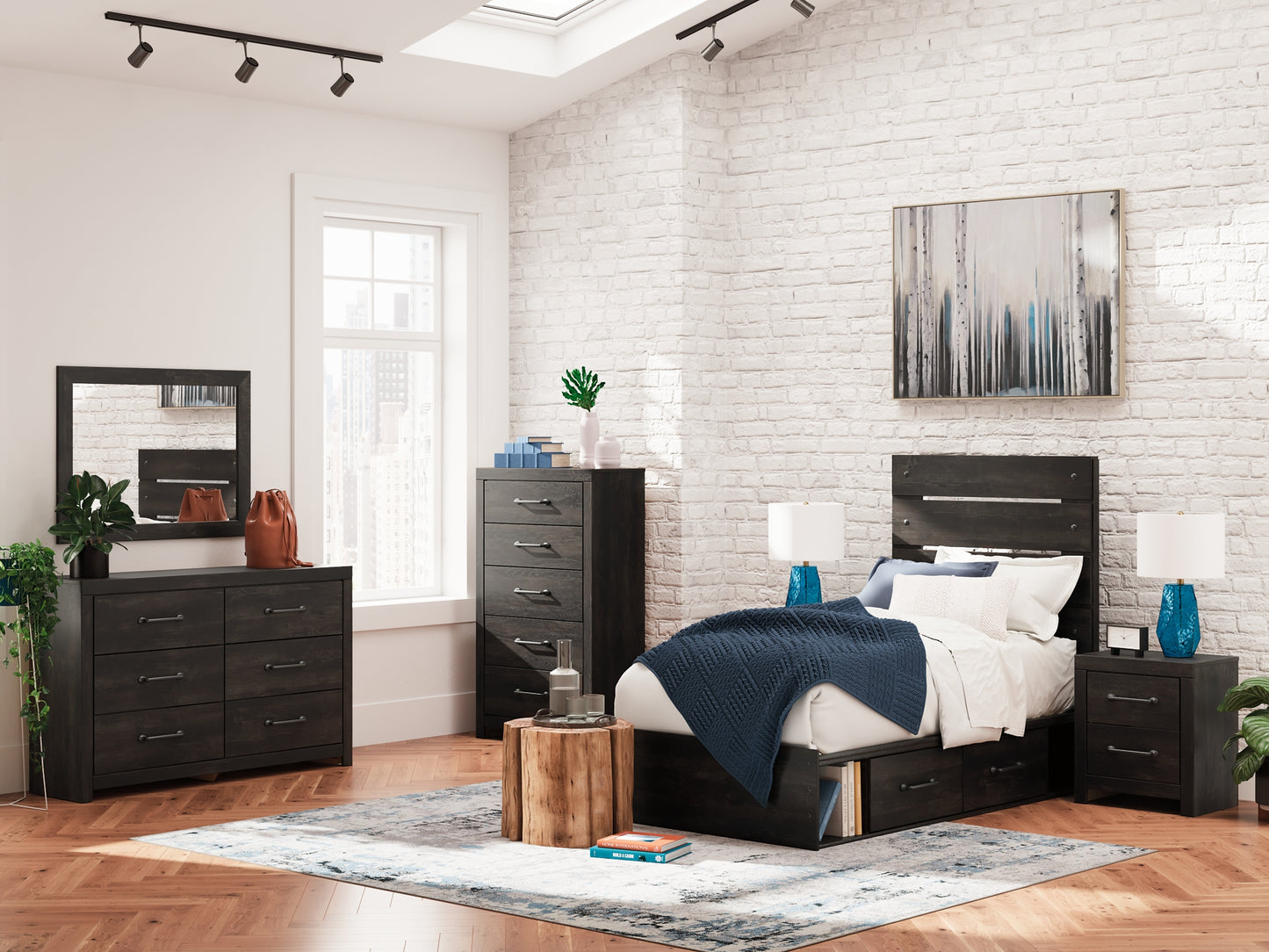 Hollivern Twin Panel Bed with Storage