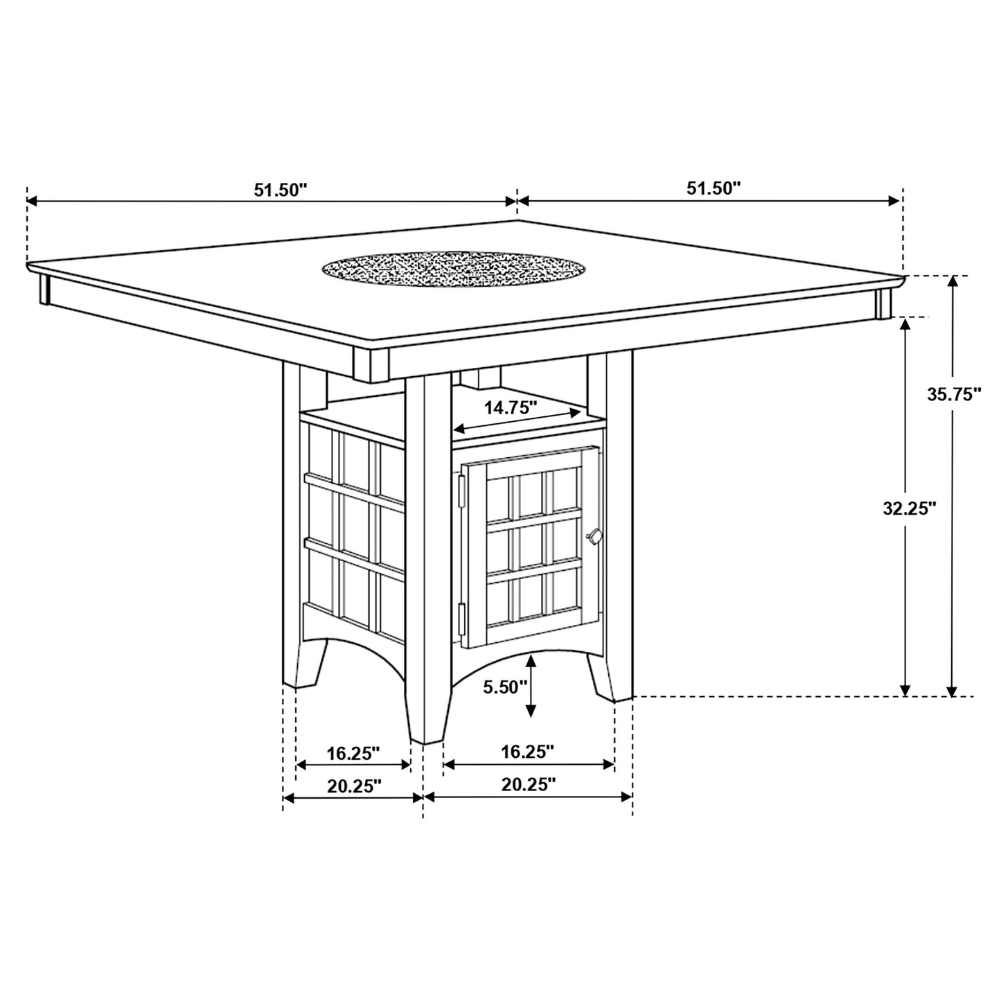 Gabriel 5-piece Square Counter Height Dining Set Cappuccino