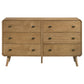 Robyn 6-drawer Dresser with Mirror Light Ash