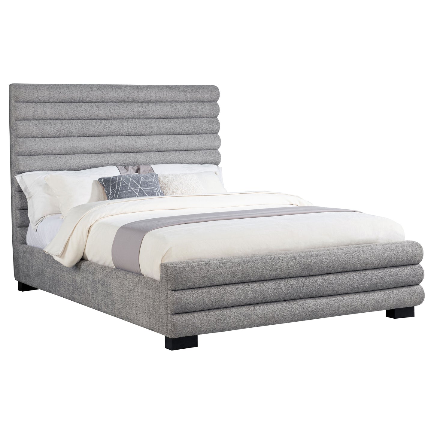 Patricia 58-inch Boucle Upholstered Eastern King Bed Grey