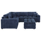 Atlantic 6-piece Upholstered Modular Sectional Sofa Blue