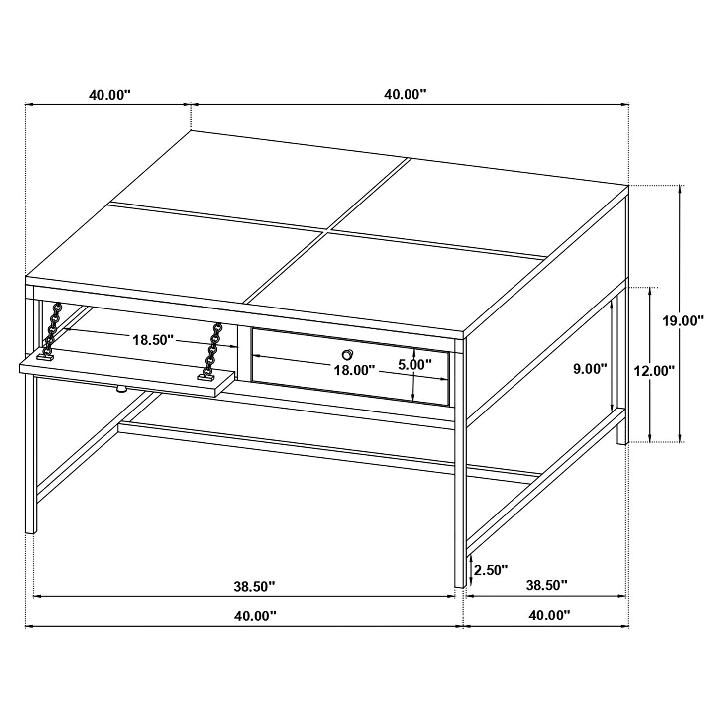 Stephie 2-piece Square Coffee and End Table Set Honey Brown