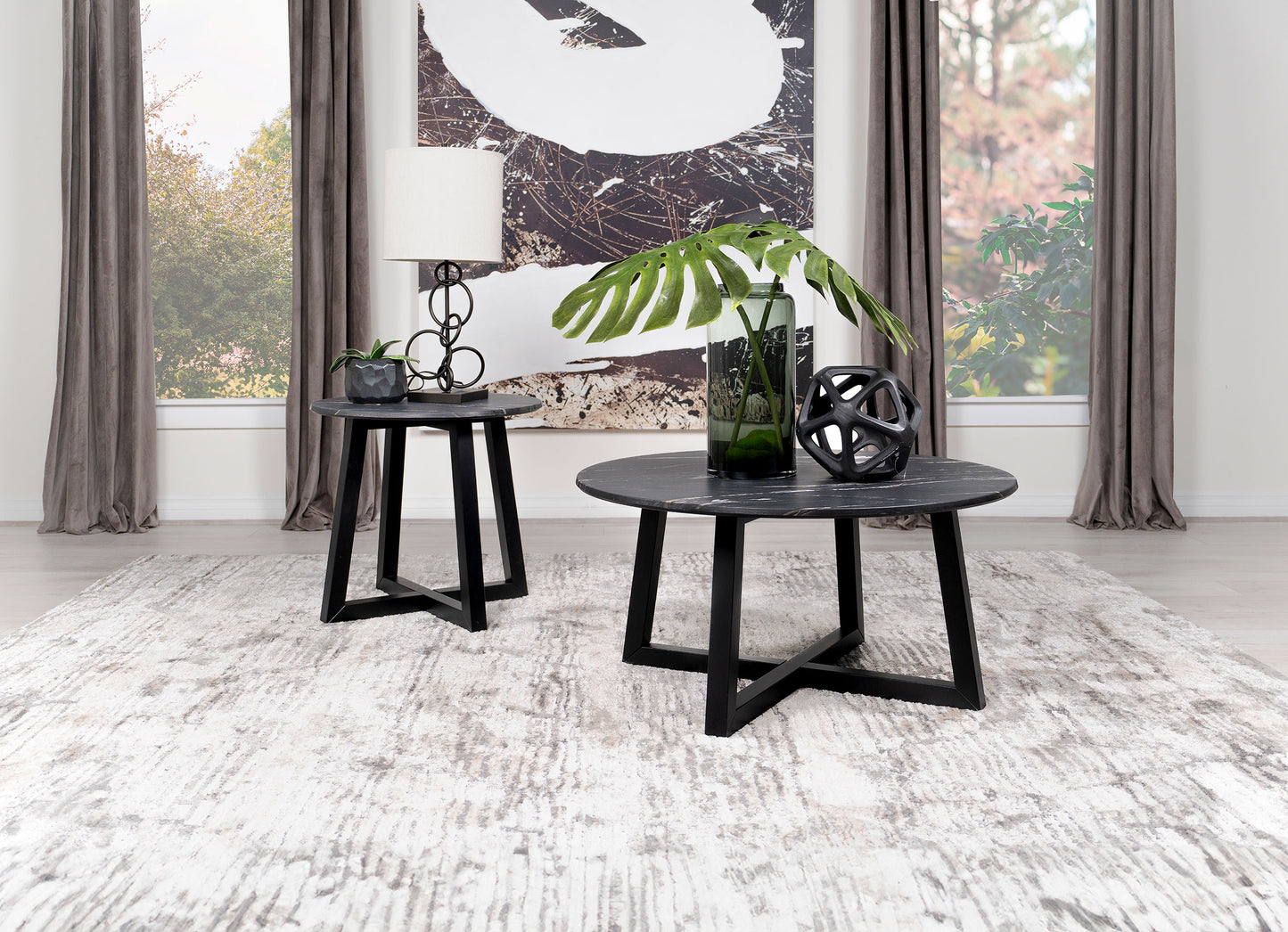 Skylark 2-piece SmartTop Coffee and End Table Set Black