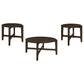 Cota 3-piece Solid Wood Coffee and End Table Set Dark Brown