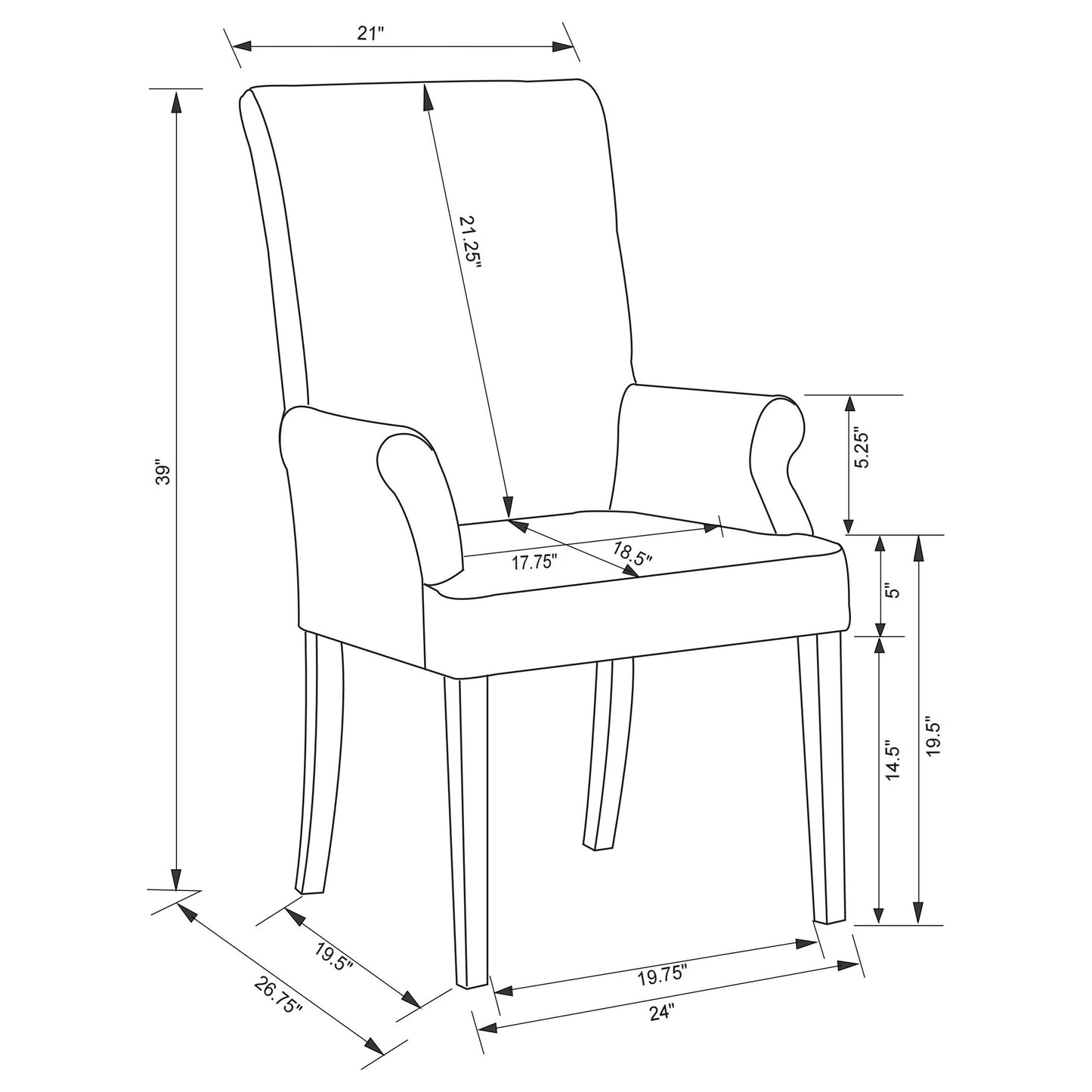 Herran Upholstered Arm Chair Beige