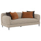 Jade Chenille Upholstered Sculpted Track Arm Sofa Latte