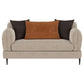 Jade Chenille Upholstered Sculpted Track Arm Loveseat Latte