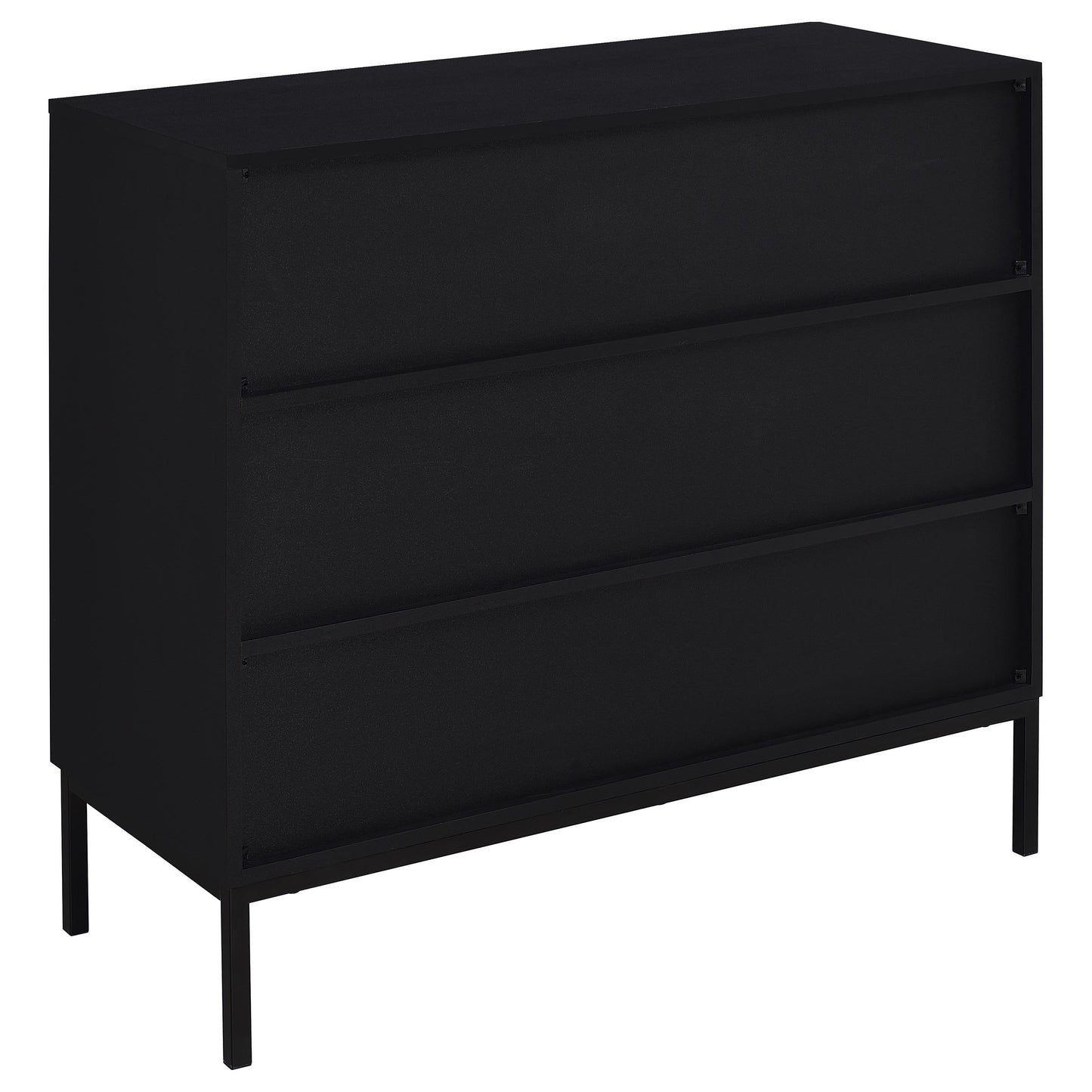 Jess 2-door Arched Fluted Glass Accent Cabinet Black