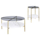 Jonelle 2-piece Round Coffee and End Table Set Gold