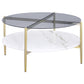 Jonelle 2-piece Round Coffee and End Table Set Gold