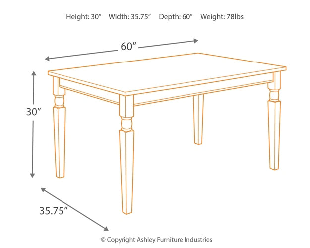 Whitesburg Rectangular Dining Room Table