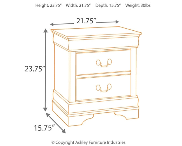 Alisdair King Sleigh Bed with Mirrored Dresser, Chest and 2 Nightstands