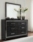 Kaydell King Upholstered Panel Storage Bed with Mirrored Dresser, Chest and Nightstand