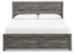 Bronyan King Panel Bed with Mirrored Dresser and 2 Nightstands