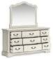 Arlendyne King Upholstered Bed with Mirrored Dresser