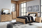 Hyanna King Panel Bed with Mirrored Dresser, Chest and Nightstand