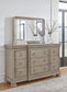 Lexorne King Sleigh Bed with Mirrored Dresser and 2 Nightstands