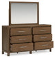 Cabalynn King Panel Bed with Storage with Mirrored Dresser, Chest and Nightstand