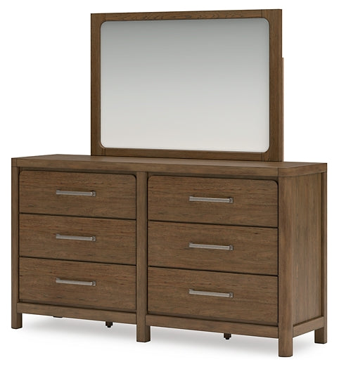 Cabalynn California King Upholstered Bed with Mirrored Dresser, Chest and Nightstand