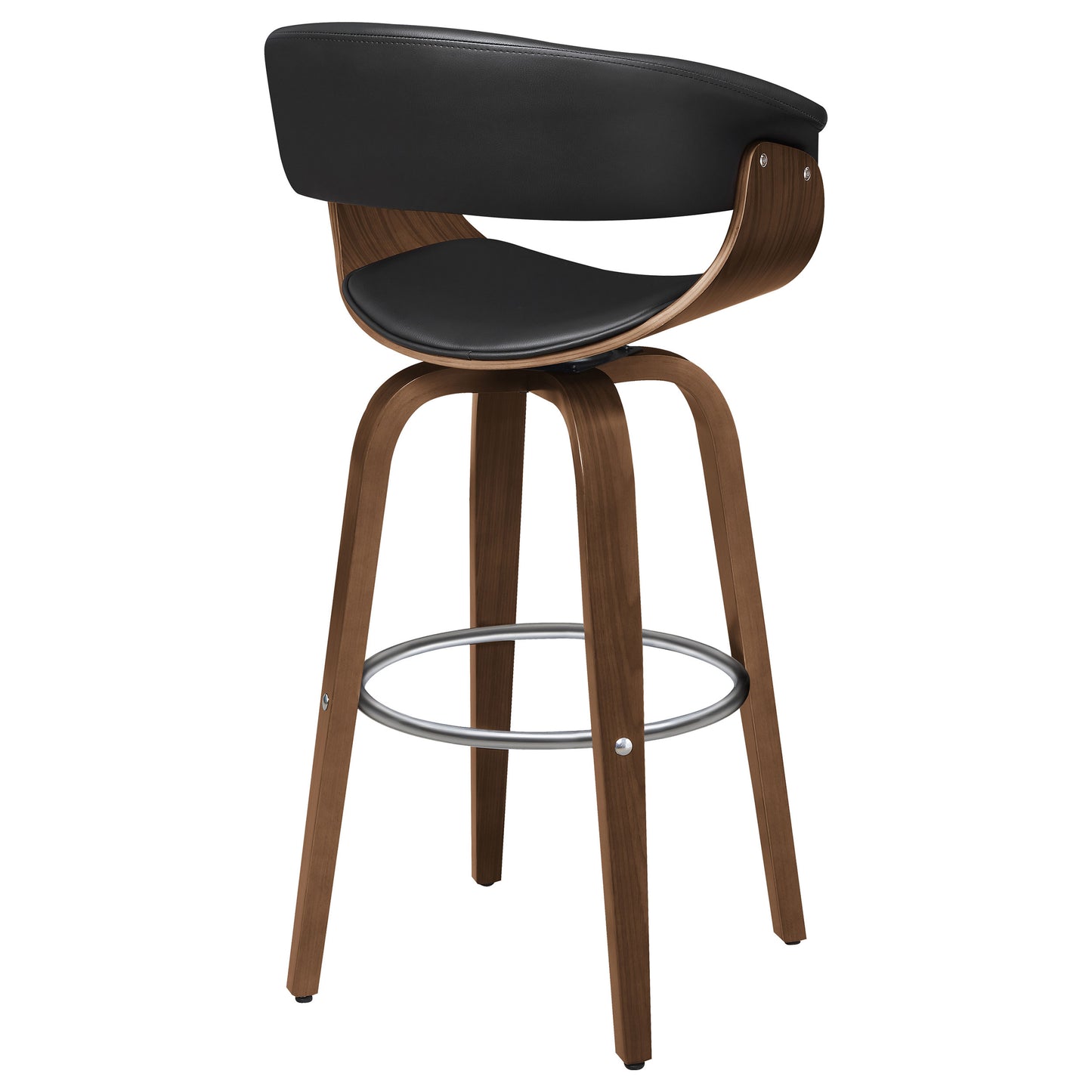 Zion Upholstered Swivel Bar Stool Walnut and Black