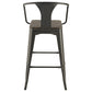 Cavalier Metal Bar Chair Dark Elm and Matte Black (Set of 2)