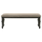 Bridget Fabric Upholstered Dining Bench Stone and Charcoal