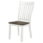 Kingman Slat Back Dining Chairs Espresso and White (Set of 2)