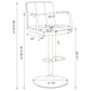 Palomar Adjustable Height Bar Stool White and Chrome