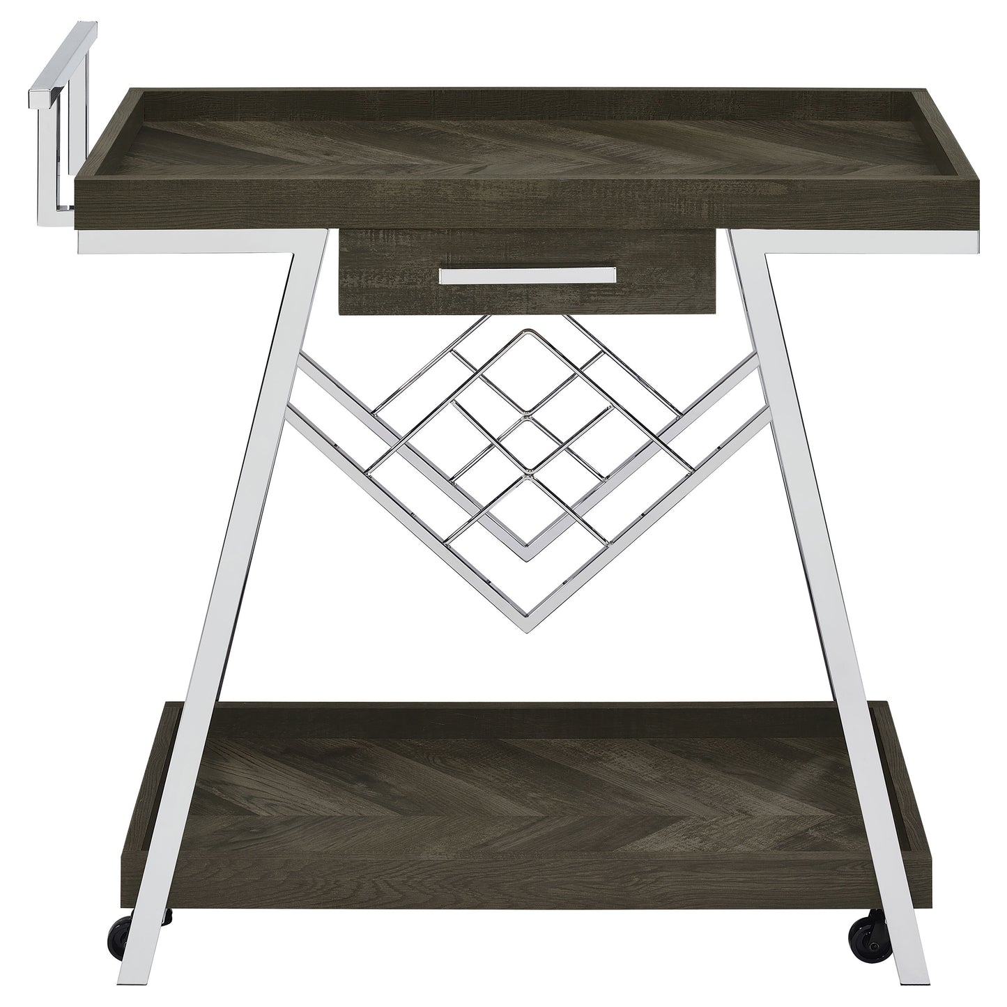 Kinney 1-drawer Engineered Wood Bar Cart Rustic Grey