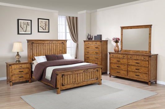 Brenner 4-piece California King Bedroom Set Rustic Honey